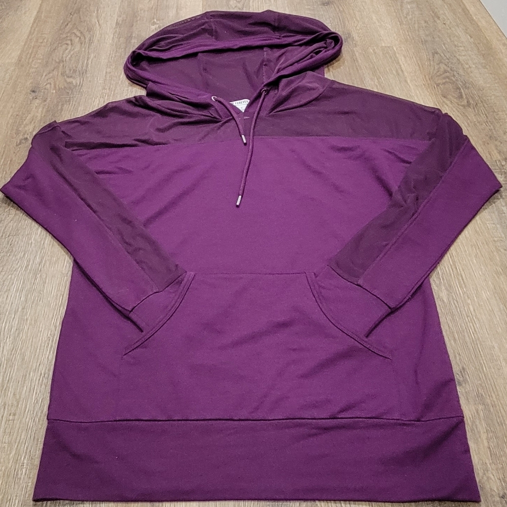 💜Forever 21💜 Purple Mesh Pullover Hoodie, XS